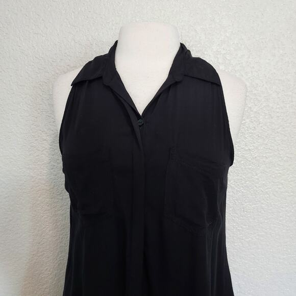 🔴3/$20 Inc Black Short Sleeve Button Top Size M - Picture 2 of 10